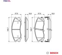 Bosch Brake Pad Set 0 986 494 138 Disc Brake for Hyundai Terracan