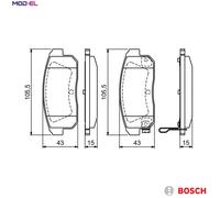 BOSCH 0 986 494 223 Brake pad set