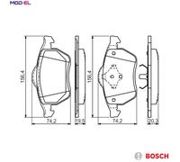 Brake pads 0 986 494 390 BOSCH for FORD GALAXY I GALAXY MK I VAN