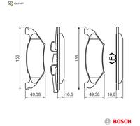 Brake pads 0 986 494 495 BOSCH for CHRYSLER DODGE