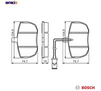 Brake pads 0 986 494 535 BOSCH for LAND ROVER RANGE ROVER DISCOVERY I