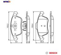 Brake pads 0 986 494 556 BOSCH for RENAULT LATITUDE