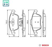 Brake pads 0 986 494 556 BOSCH for RENAULT LATITUDE