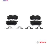 Bosch BP689 - Brake Pads Car Rear Axle - Bosch Quality - Reduced Noise and Dust - ECE-R90 Certified - Copper-Free - 1 Set of 4 Pads - With Accessories