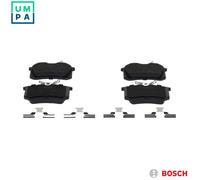 Bosch BP689 - Brake Pads Car Rear Axle - Bosch Quality - Reduced Noise and Dust - ECE-R90 Certified - Copper-Free - 1 Set of 4 Pads - With Accessories