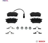 Bosch BP307 - Brake Pads Car Rear Axle - Bosch Quality - Reduced Noise and Dust - ECE-R90 Certified - Copper-Free - 1 Set of 4 Pads - With Accessories