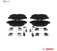 Bosch BP1197 - Brake Pads Car Front Axle - Bosch Quality - Reduced Noise and Dust - ECE-R90 Certified - Copper-Free - 1 Set of 4 pads - With Accessories