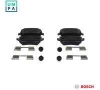 Bosch BP962 - Brake Pads Car Rear Axle - Bosch Quality - Reduced Noise and Dust - ECE-R90 Certified - Copper-Free - 1 Set of 4 Pads - With Accessories