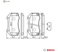 BOSCH Brake pad set 0 986 494 718 Low-Metallic with acoustic wear warning with anti-squeak plate VAUXHALL: Corsa Mk4, Corsa Mk3, ABARTH: 124 Spider