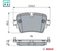 BRAKE PAD SET DISC BRAKE 0 986 494 874 FOR JAGUAR 508PS 5.0L 8cyl XJ