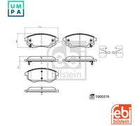 Disc Brake Brake Pad Set Front Fits Dacia Spring Cargo FEBI BILSTEIN 1000376
