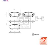 BRAKE PAD SET DISC BRAKE 1000376 FOR DACIA