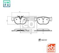 Febi Rear Brake Discs & Pads fits Land Rover Range Rover Velar 2019 on 5.0