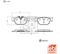 Febi Rear Brake Discs & Pads fits Land Rover Range Rover Velar 2019 on 5.0