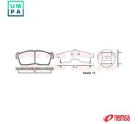 Brake pads Front Axle 1199.00 REMSA for PEUGEOT CITROËN MITSUBISHI HYUNDAI