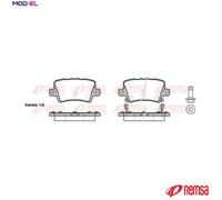 Brake pads Rear Axle 1206.02 REMSA for HONDA CIVIC IX CIVIC VIII Hatchback