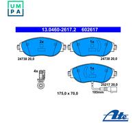 Brake pads 13.0460-2617.2 ATE for SEAT VW AUDI SKODA CUPRA