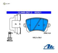 Brake pads 13.0460-2621.2 ATE for VW SKODA
