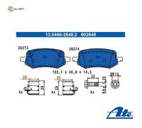 Brake pads 13.0460-2648.2 ATE for FORD PUMA