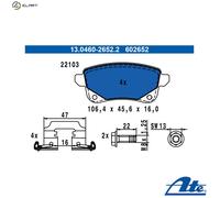 Brake pads 13.0460-2652.2 ATE for RENAULT GRAND SCÉNIC III SCÉNIC III