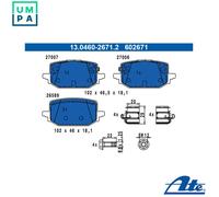 BRAKE PAD SET DISC BRAKE 13.0460-2671.2 FOR NISSAN KR15DDT 1.5L 3cyl QASHQAI III
