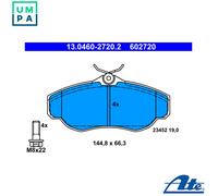 ATE 13.0460-2720.2 Brake pad set