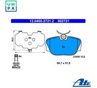 BRAKE PAD SET DISC BRAKE 13.0460-2721.2 FOR LAND ROVER DISCOVERY/II/Mk RANGE