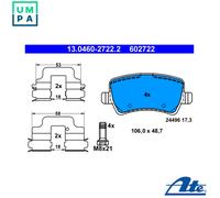 BRAKE PAD SET DISC BRAKE 13.0460-2722.2 FOR VOLVO V60/Cross/Country/Van S60/II