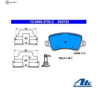 BRAKE PAD SET DISC BRAKE 13.0460-2722.2 FOR VOLVO V60/Cross/Country/Van S60/II