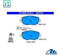 ATE Brake Pad Set 13.0460-2724.2 - Disc Brake for Lancia Ypsilon