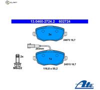 ATE Brake Pad Set 13.0460-2724.2 - Disc Brake for Lancia Ypsilon