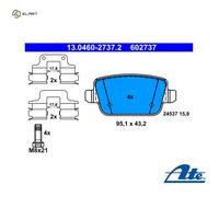 Brake Pad Set, disc brake ATE 13.0460-2737.2 for VOLVO S80 II (124) 3.2 2006-201