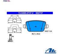 Brake Pad Set, disc brake ATE 13.0460-2737.2 for VOLVO S80 II (124) 3.2 2006-201