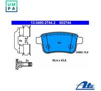 Brake pads 13.0460-2744.2 ATE for RENAULT MERCEDES-BENZ