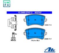 ATE Brake Pad Set 13.0460-2747.2 – Disc Brakes for Audi A5/S5 Convertible/Sportback