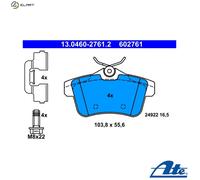 ATE Disc Brake Pad Set 13.0460-2761.2 for Citroen Peugeot DS C4 II (B7, 5FS, 8FP, 5FV, 9HP)