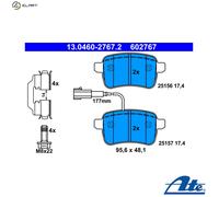 ATE 13.0460-2767.2 Brake pad set