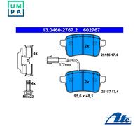 ATE 13.0460-2767.2 Brake pad set