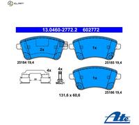 ATE Disc Brake Pads Set 13.0460-2772.2 58101-1PA00 for KIA Venga YN D4FC G4FA L G4FC D4FB