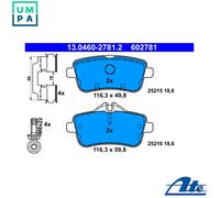 Brake pads 13.0460-2781.2 ATE for MERCEDES-BENZ M-CLASS GLE Coupe GLE