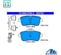 Brake pads 13.0460-2782.2 ATE for MERCEDES-BENZ M-CLASS SLK CLA Coupe GL-CLASS