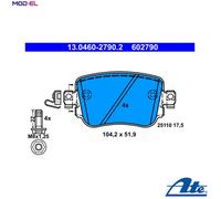 BRAKE PAD SET DISC BRAKE 13.0460-2790.2 FOR SKODA OCTAVIA/III/Combi VW 1.0L 4cyl