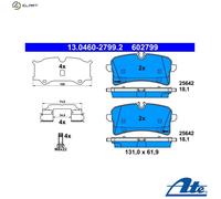 Brake pads 13.0460-2799.2 ATE for PORSCHE MACAN