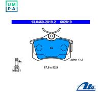 ATE Brake Pad Set 13.0460-2819.2 – excl. wear contact – VW Sharan, Ford Galaxy, Citroën C8