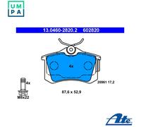 Brake pads 13.0460-2820.2 ATE for SEAT AUDI VW SKODA CITROËN PEUGEOT