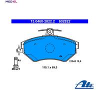 ATE Brake Pads 13.0460-2822.2 Front Set (Left & Right) for Audi, VW