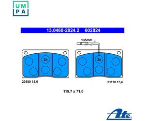 BRAKE PAD SET DISC BRAKE 13.0460-2824.2 FOR RENAULT MASTER/Bus/Van 2.5L 4cyl