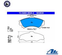 ATE Brake Pad Set 13.0460-2830.2 - Disc - Fits Mitsubishi Carisma, Space Star, Volvo S40 I, V40