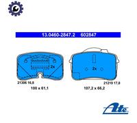 BRAKE PAD SET DISC BRAKE 13.0460-2847.2 FOR AUDI 3B/AAN 2.2L 5cyl 100PT 3.6L V8