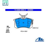Brake pads 13.0460-2860.2 ATE for AUDI VW